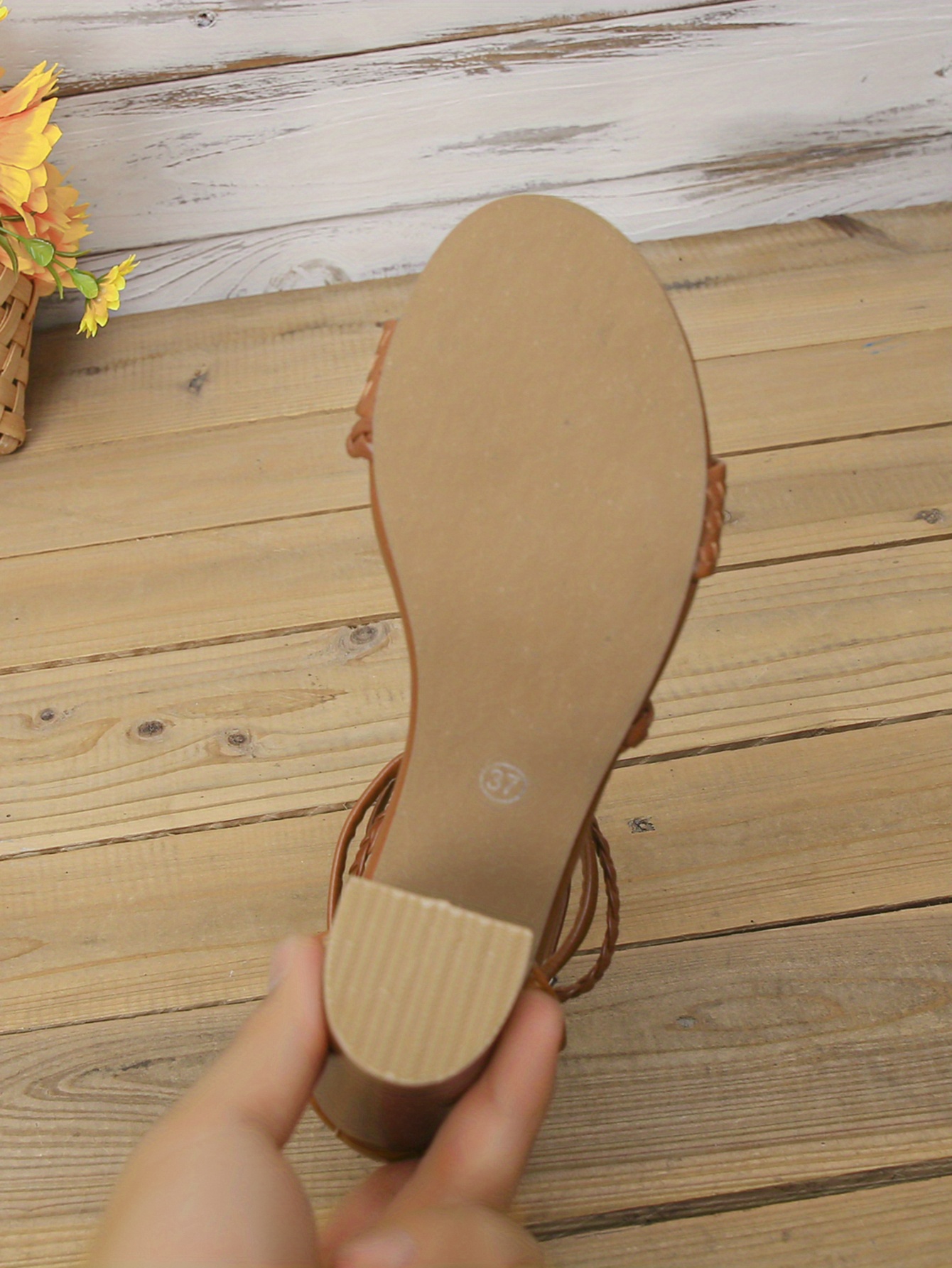 womens block heeled sandals braided strap peep toe ankle strap zipper high heels fashion stacked heeled sandals details 5