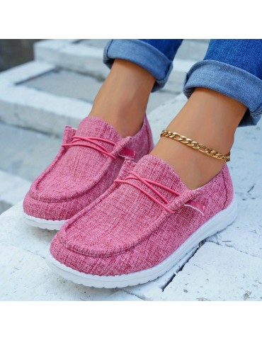 Women's Casual Canvas Shoes, Lightweight Lace Up Outdoor Shoes, Women's Comfortable Low Top Shoes