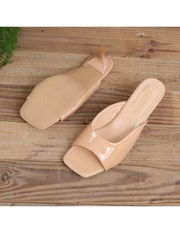 Women's Square Toe Stiletto Sandals, Fashion Open Toe Slip On High Heels, All-Match Party Sandals