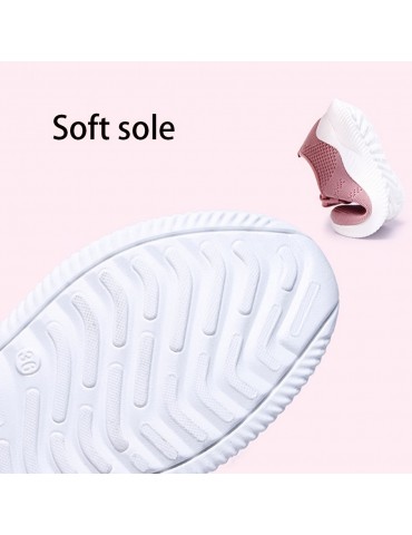 Women's Solid Color Knitted Sneakers, Lace Up Breathable Platform Comfy Sporty Trainers, Versatile Low-top Running Shoes