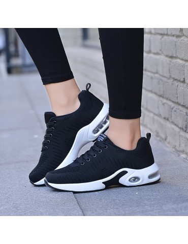 Women's Air Cushion Sports Shoes, Casual Low Top Running & Walking Trainers, Breathable Shock Absorbing Sneakers