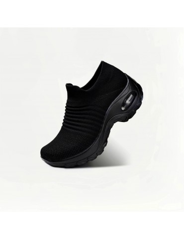 Women's Air Cushion Sock Sneakers, Casual Knitted Low Top Running Sports Shoes, Breathable Walking Trainers