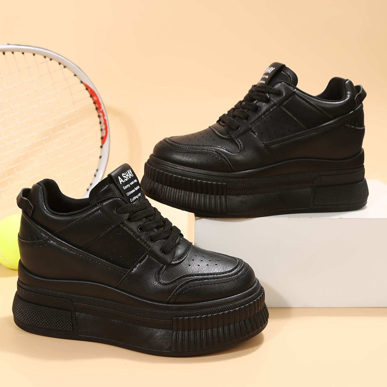 womens platform wedge sneakers versatile height increasing low top shoes trendy walking shoes details 0