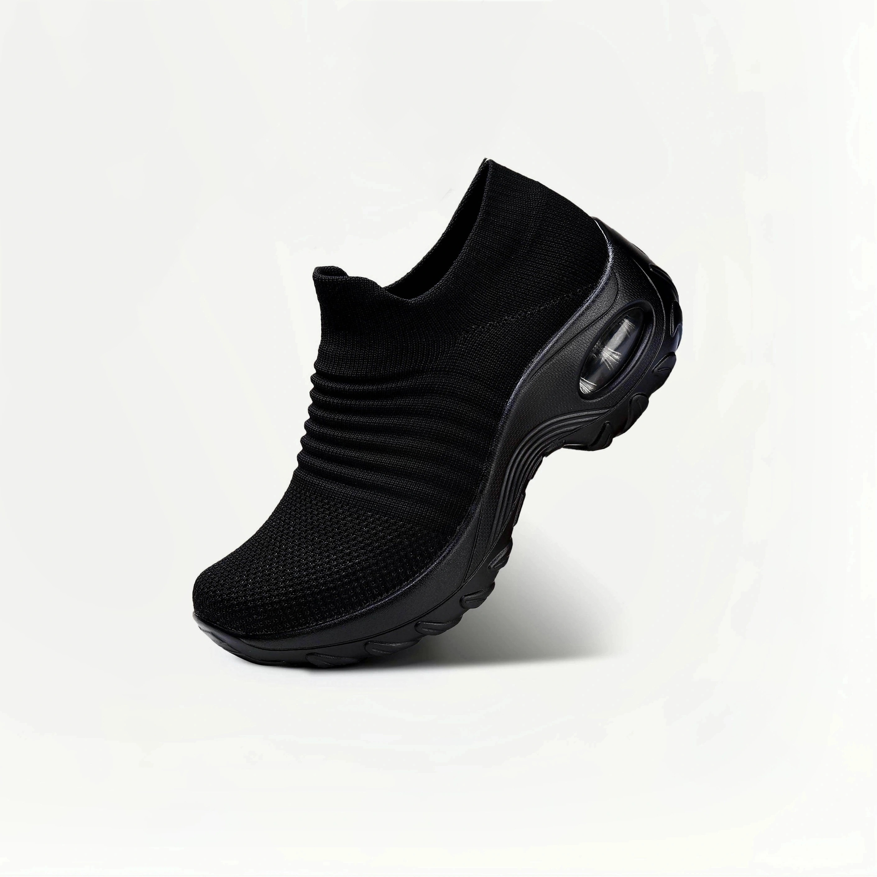 air cushion sock sneakers, womens air cushion sock sneakers casual knitted low top running sports shoes breathable walking trainers details 1